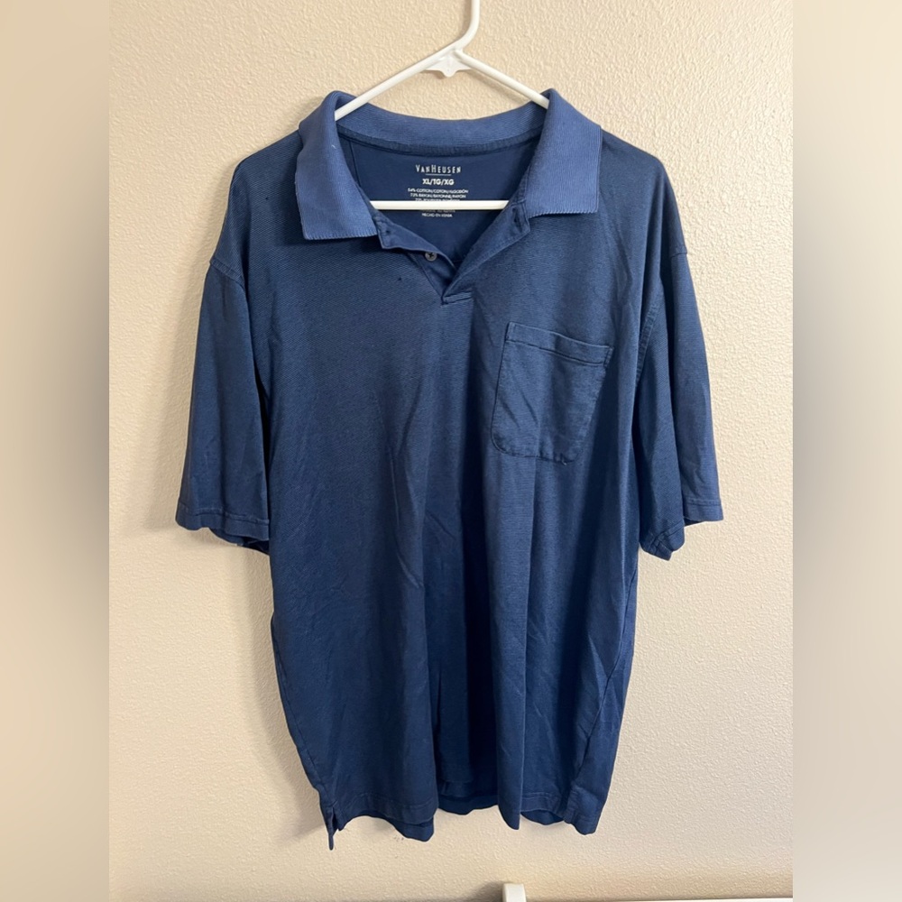 Van Heusen XL blue short sleeve button down